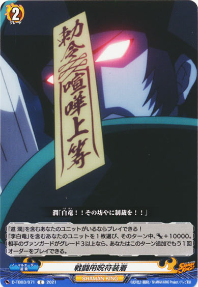 戦闘用呪符装着 